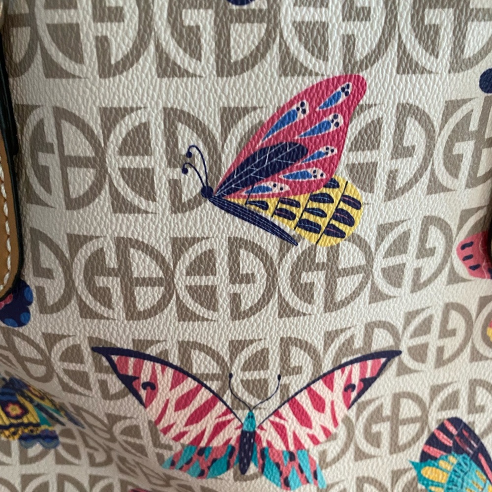 Gianni Bernini NWT monogram satchel. Outside pocket & shoulder strap $15 - Picture 7 of 15